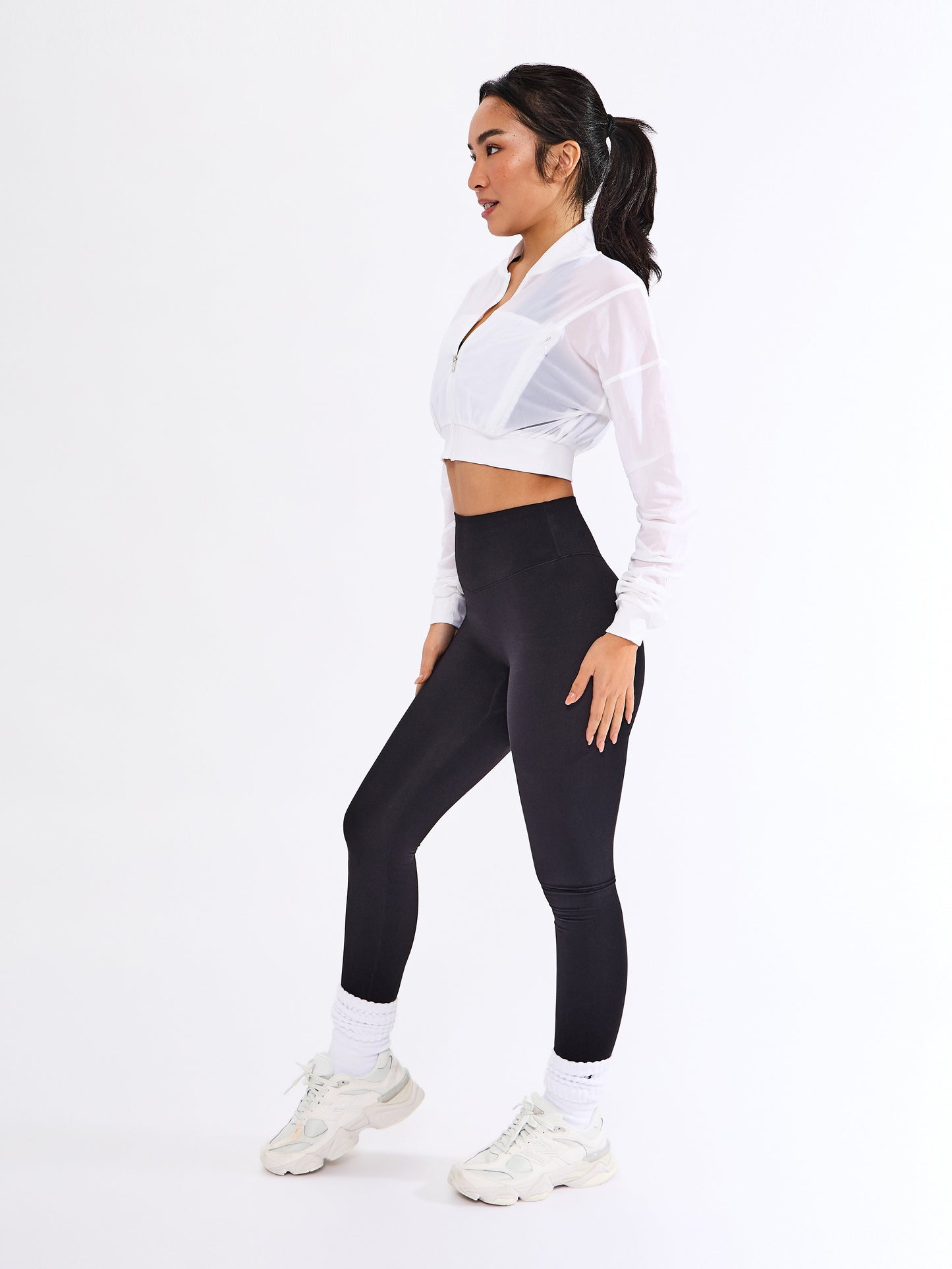 Exposed Mesh Jacket - White