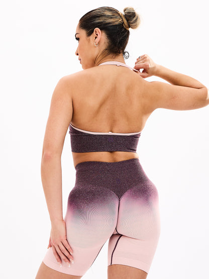 Halter Seamless Sports Bra - Court Ombre