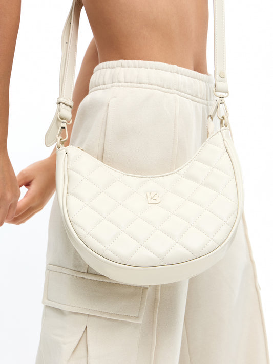 Quilted Crossbody Purse - Bone