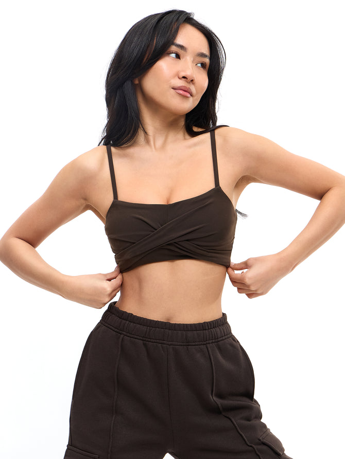 Ivy Wrap Sports Bra - Cold Brew Image 5