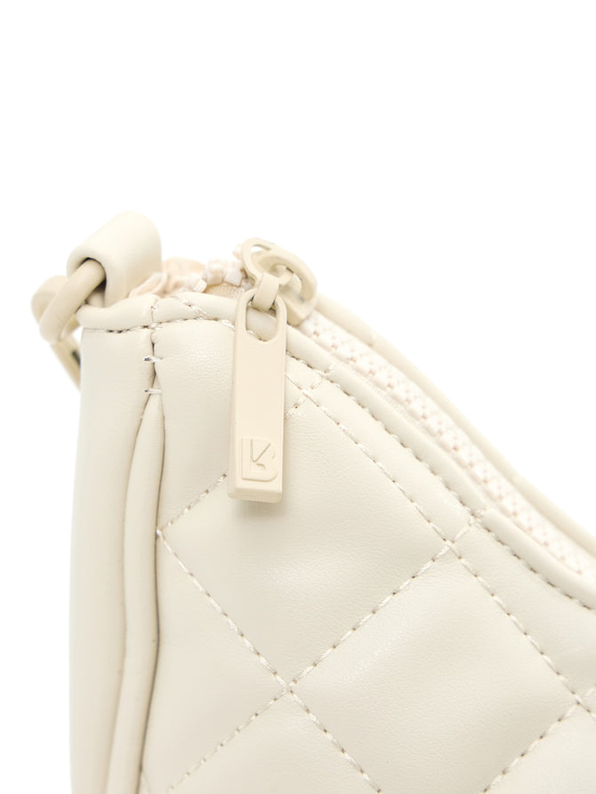 Quilted Crossbody Purse - Bone Image 5