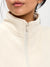 Plush Fleece Quarter Zip Pullover - Oat Milk Image 3