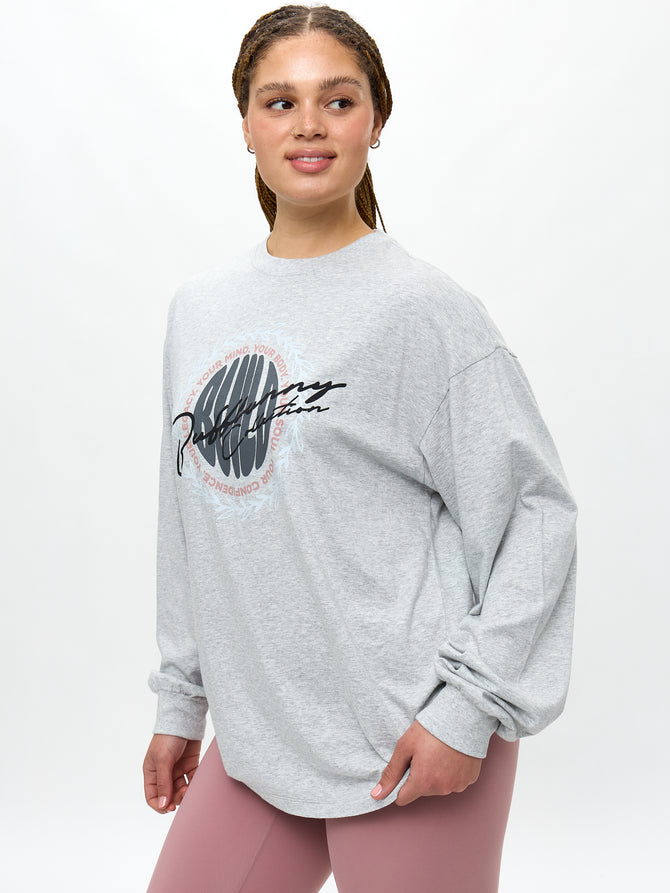 Build Long Sleeve Tee - Heather Grey Image 2