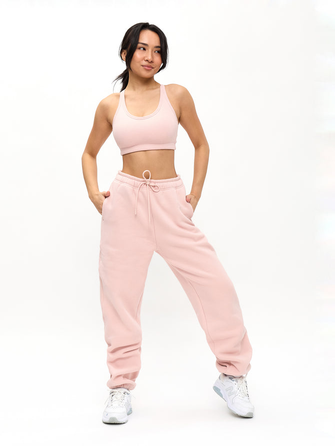 Plush Fleece Jogger - Strawberry Milk Image 0