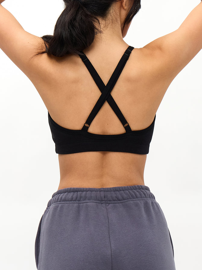 Plush Fleece Bralette - Onyx Black Image 2