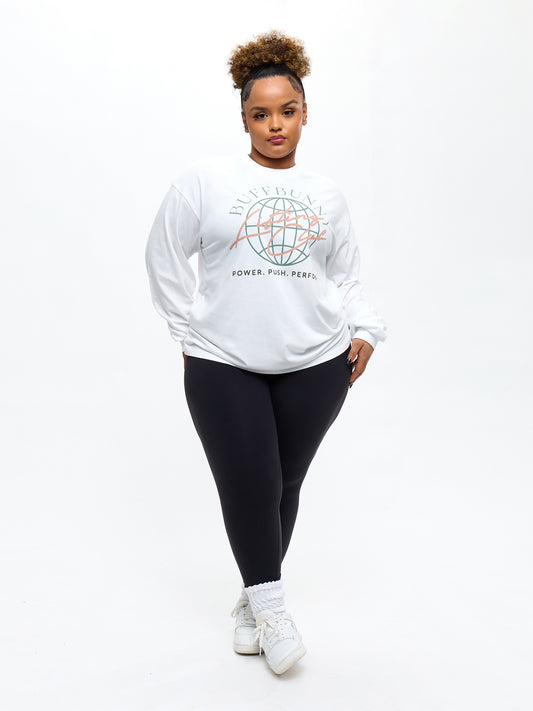 Lifting Club Long Sleeve Tee - White