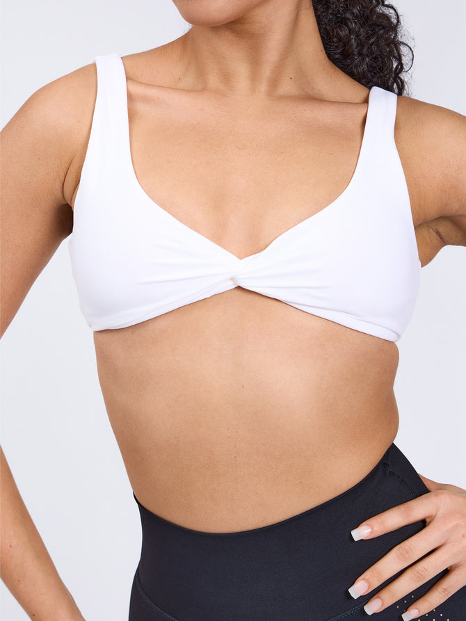 Twisted Sports Bra - White Image 4