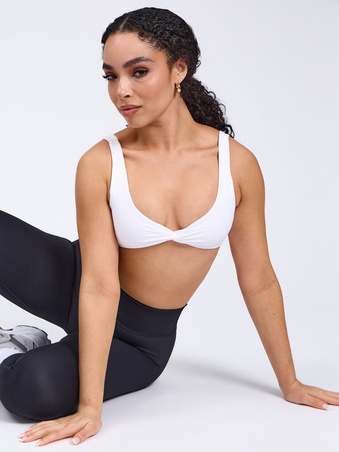 Twisted Sports Bra - White Image 0