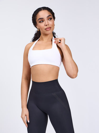Revolution Halter Sports Bra - White