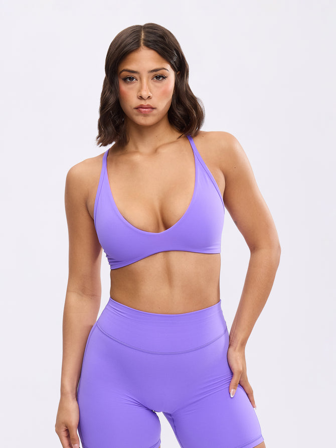 Girlfriend Reversible Sports Bra - Party Purple and Pop Rocks Image 1