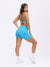 Girlfriend Reversible Sports Bra - Airhead and Blue Fashun Print Image 5