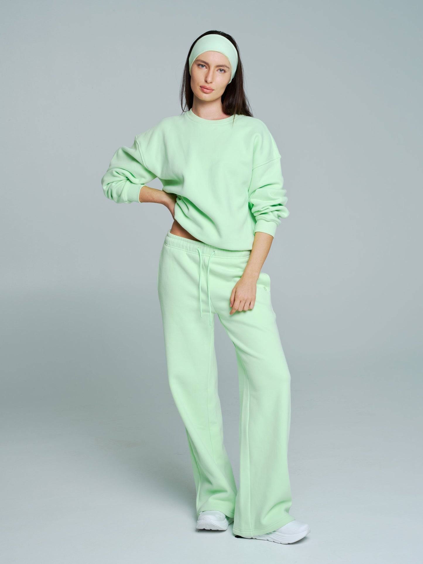 Plush Fleece Crew Pullover - Honeydew