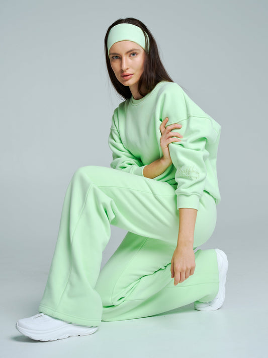 Plush Fleece Crew Pullover - Honeydew