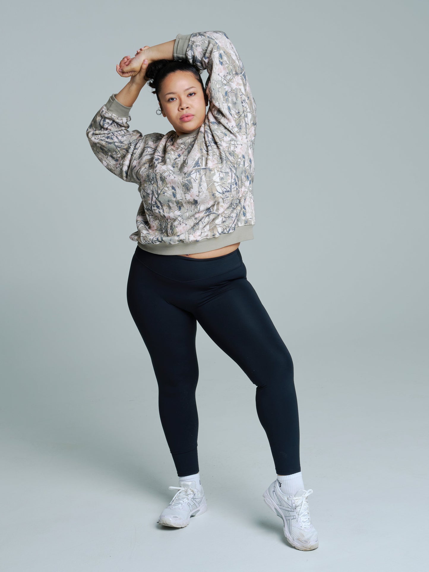 Plush Fleece Crew Pullover - Pink Camo