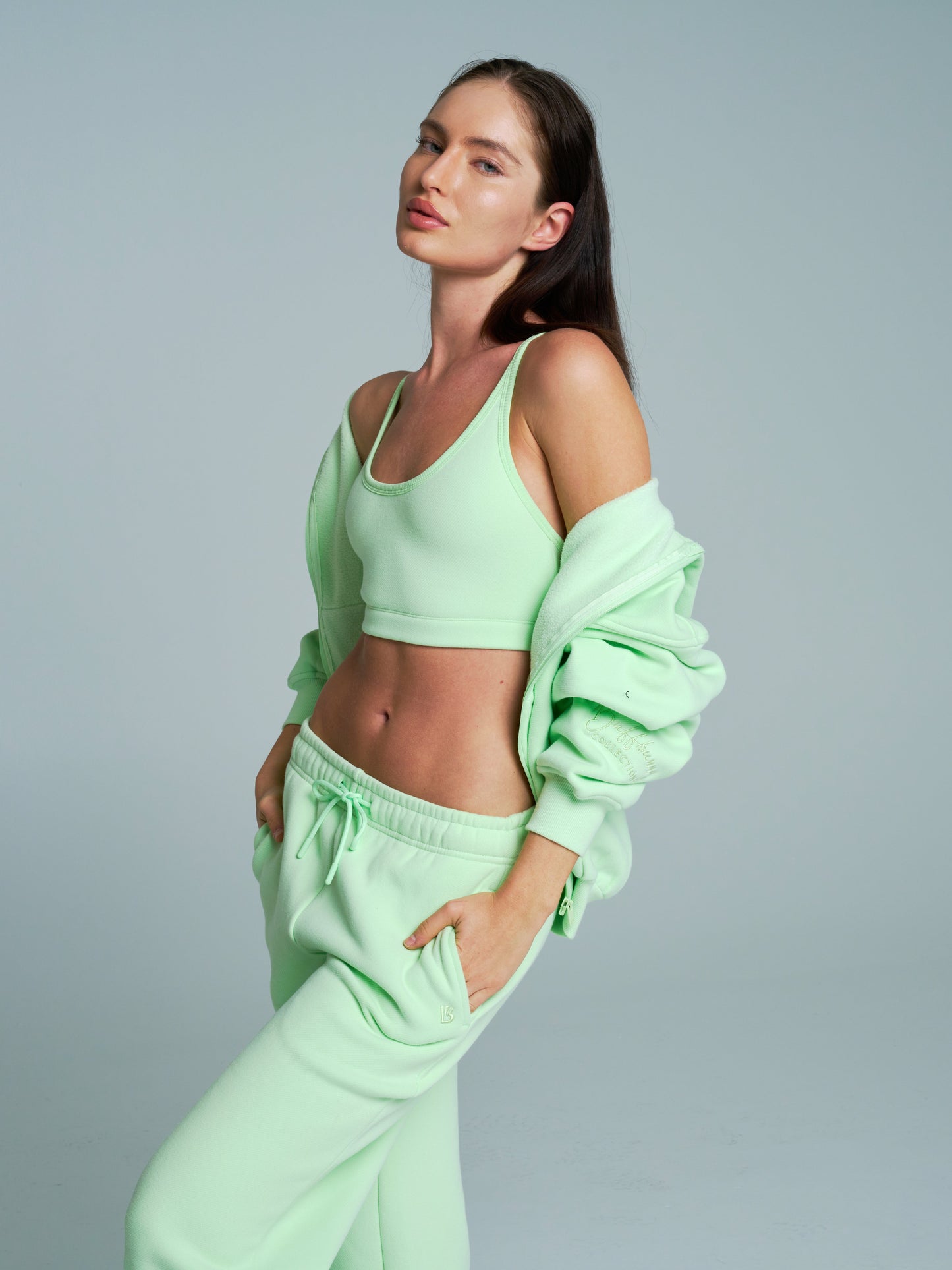 Plush Fleece Bralette - Honeydew