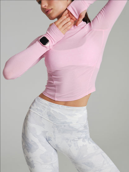 Base Layer Long Sleeve Waist Top - Plastic Pink