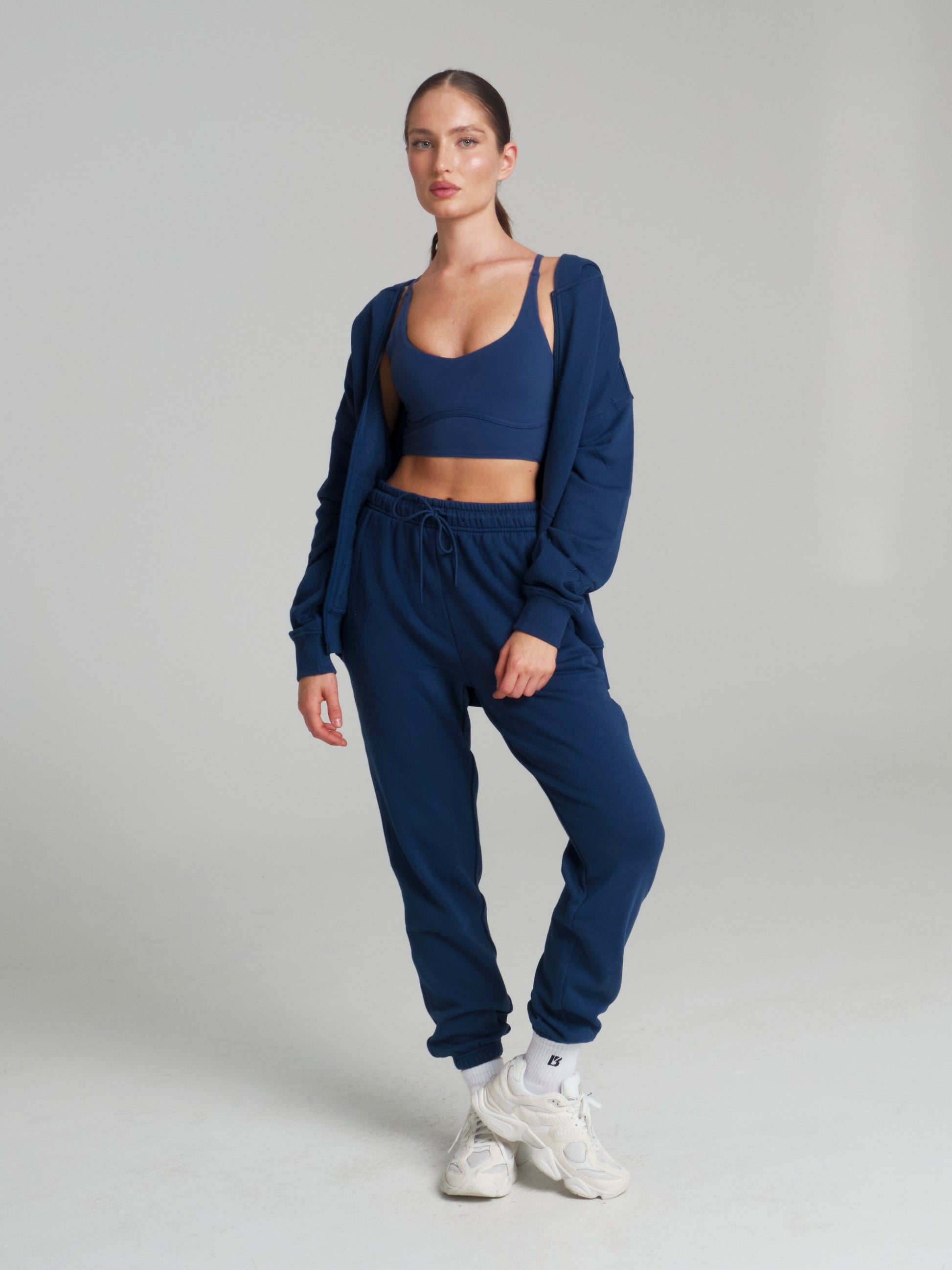 Threads Zip Hoodie - Baked Blue