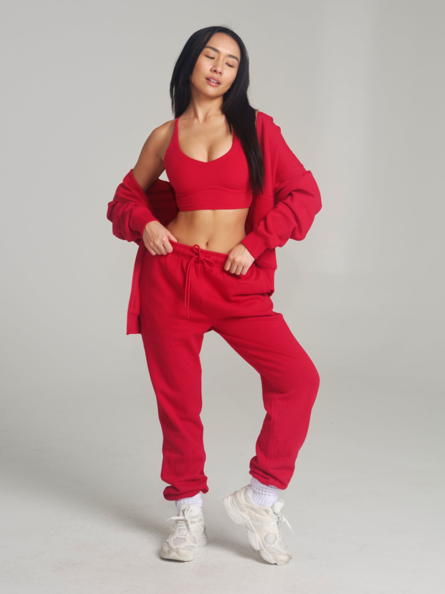 Threads Zip Hoodie - Lipstick Red