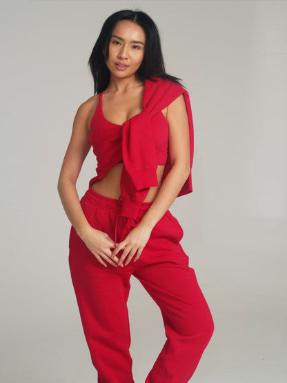 Threads Zip Hoodie - Lipstick Red