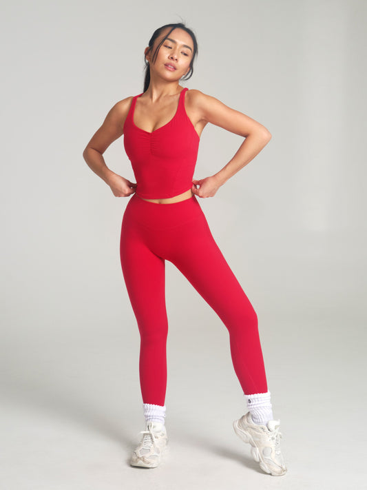 Poshknit Waist Tank - Lipstick Red