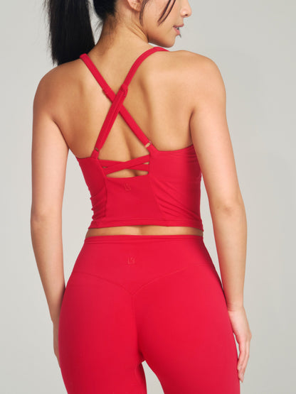 Poshknit Waist Tank - Lipstick Red