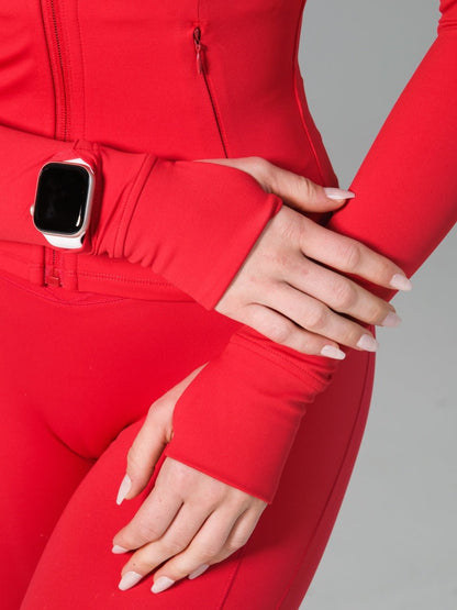 Elysium Zip Jacket - Lipstick Red