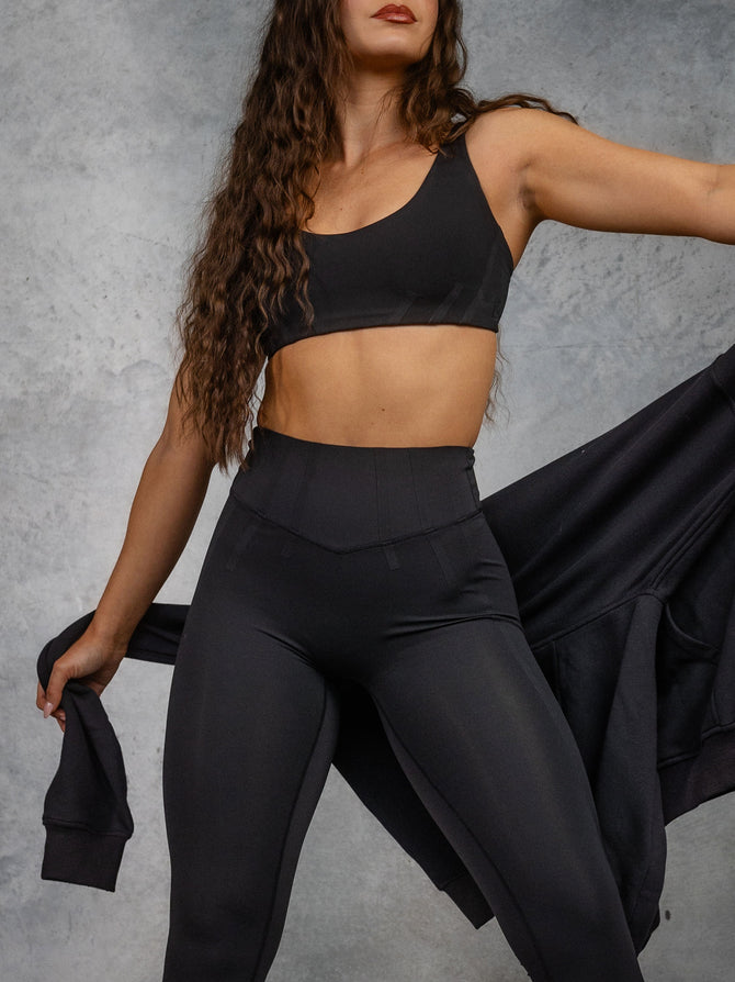 Airbrush Sports Bra - Onyx Black Image 0