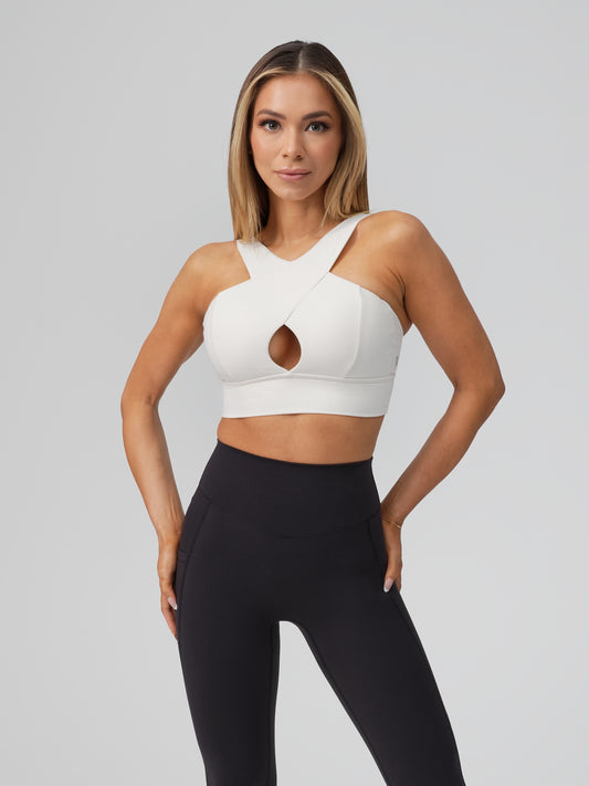 Harmony Halter Sports Bra - Ivory