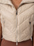 Cinch Waist Puffer Vest - Beige Image 3