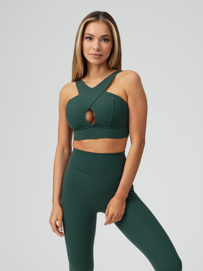 Harmony Halter Sports Bra - Avo Green Image 0