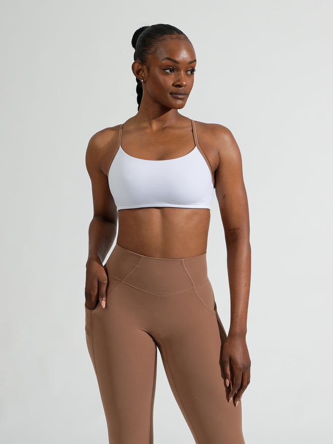 Reversible Sports Bra - Cocoa/White Image 6