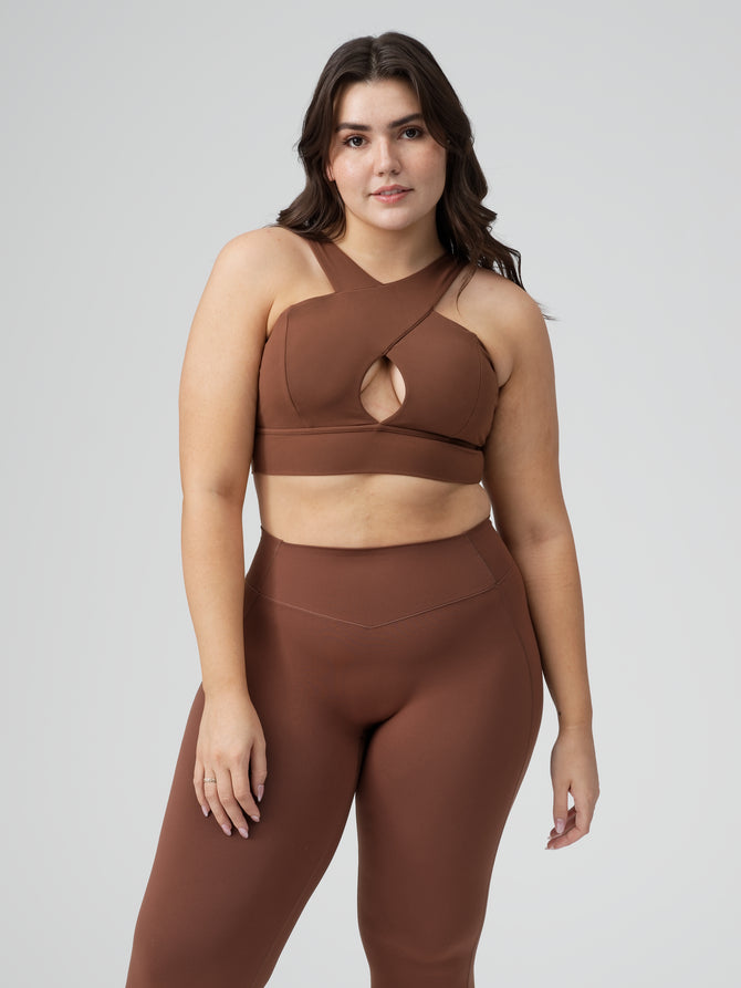 Harmony Halter Sports Bra - Mocha Image 4