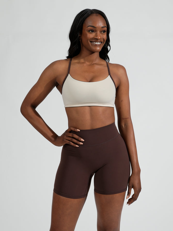 Reversible Sports Bra - Journey Dark Brown/Stardust Image 7