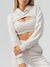 Luxe Bolero Hoodie - Eggshell Image 0