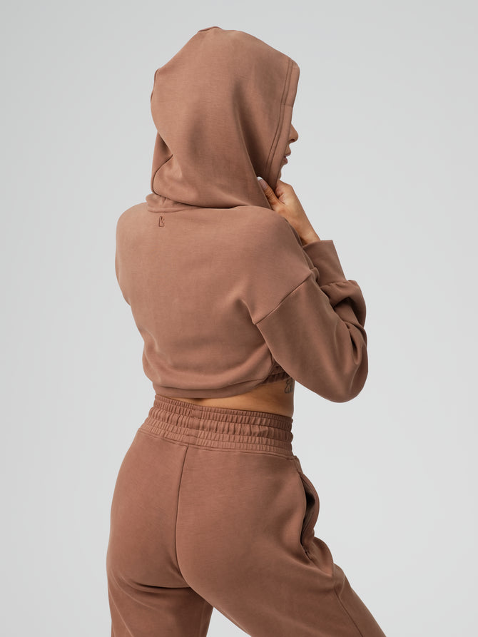 Luxe Bolero Hoodie - Cocoa Image 5