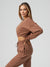 Luxe Long Sleeve Crop - Cocoa Image 1