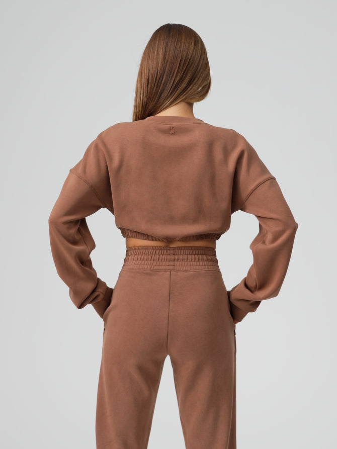 Luxe Long Sleeve Crop - Cocoa Image 2