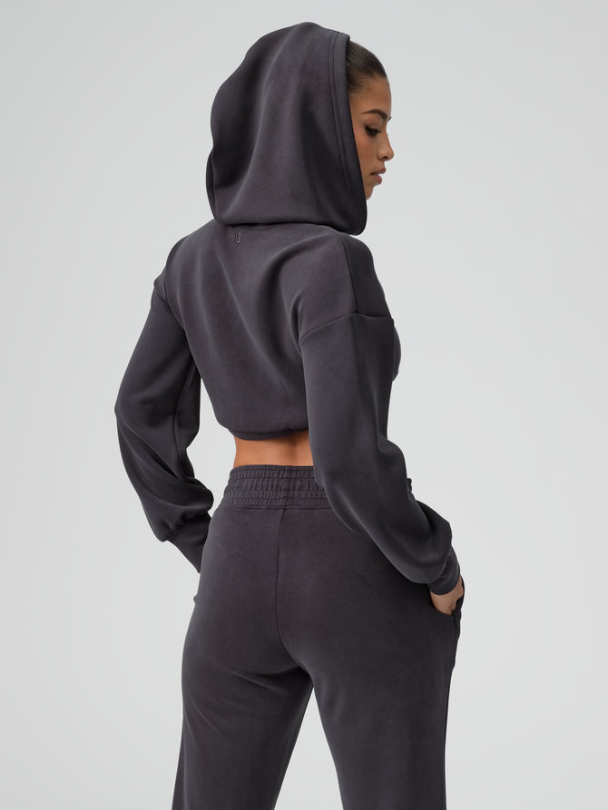 Luxe Bolero Hoodie - Black Image 3