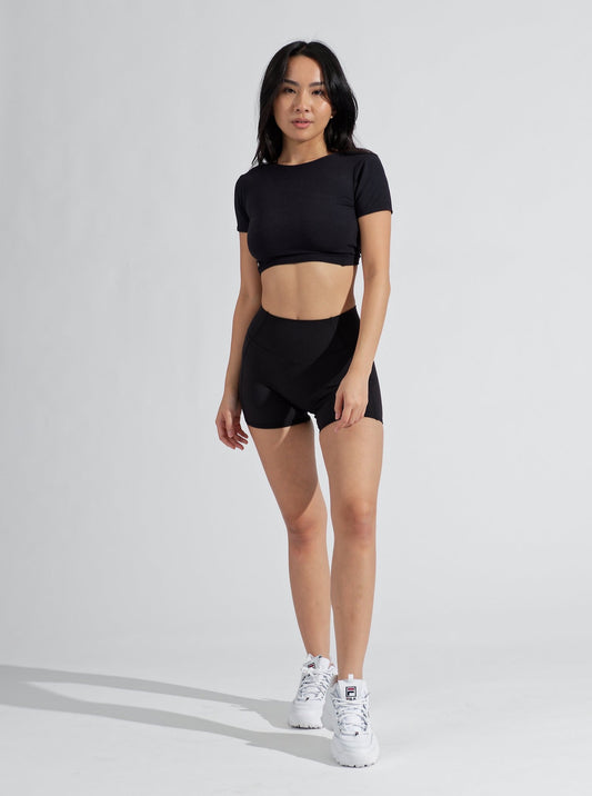 AirKnit Reversible Crop - Onyx Black