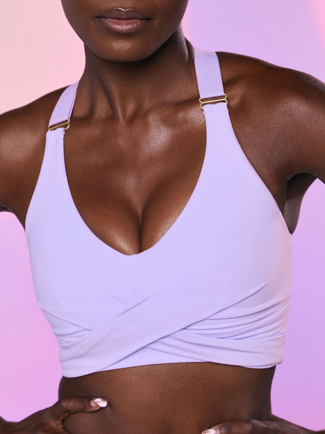 Candy Wrap Sports Bra - Lavender Haze Image 0