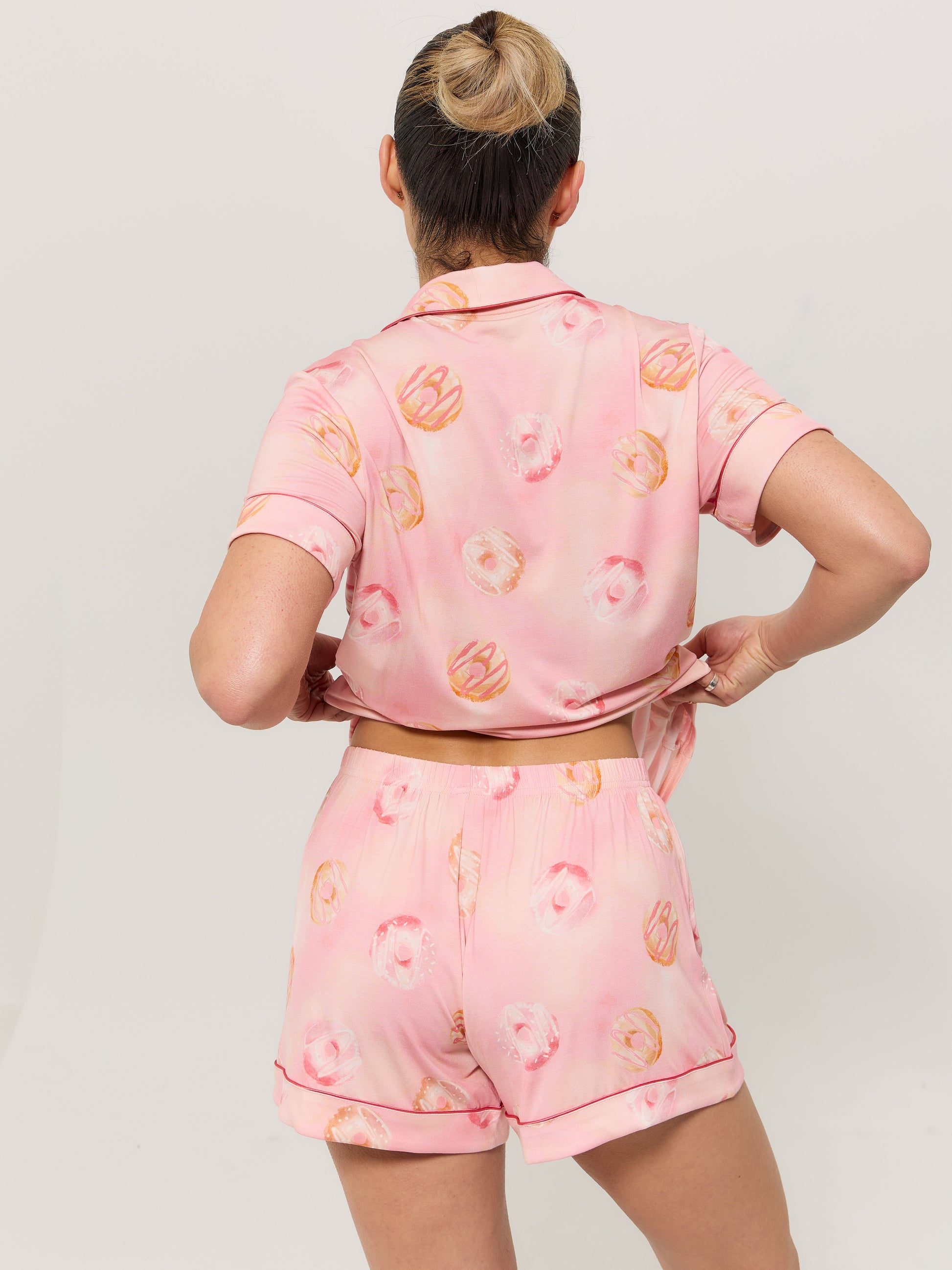 Pajama Shorts Set - Donut Print