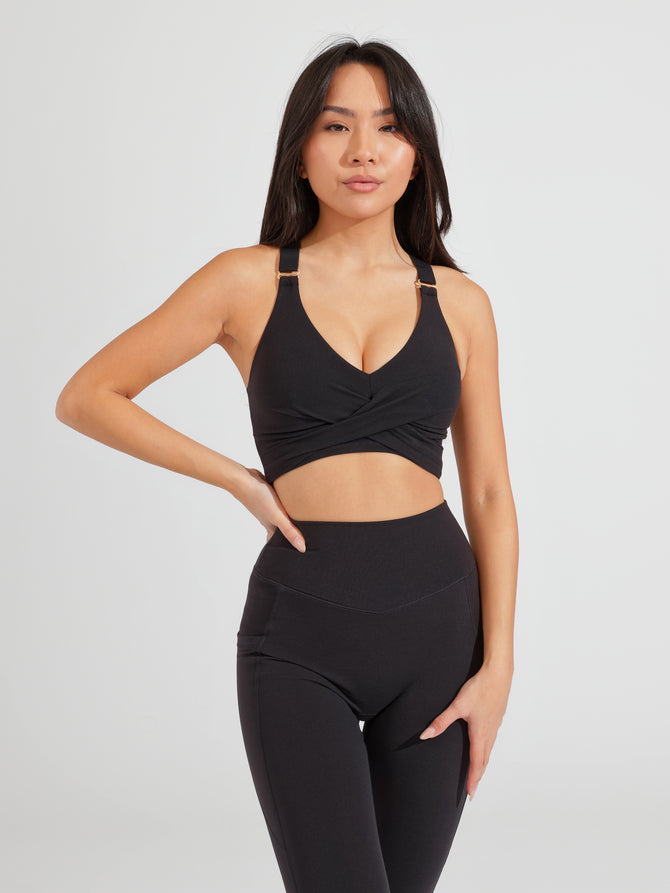 Candy Wrap Sports Bra - Onyx Black Image 2