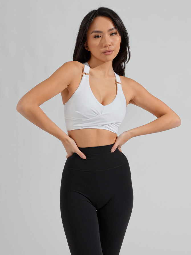 Candy Wrap Sports Bra - White Image 10