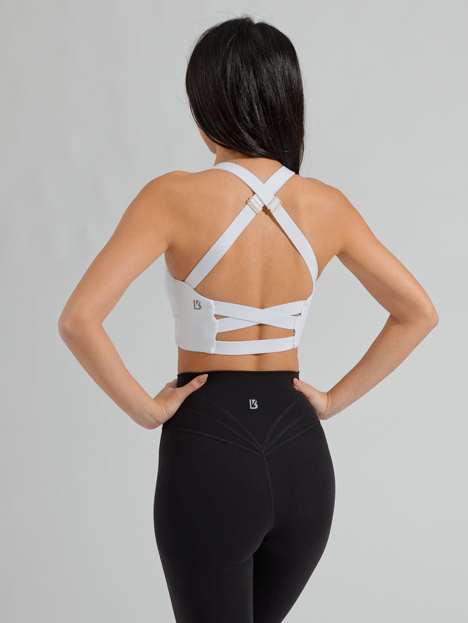 Candy Wrap Sports Bra - White Image 5